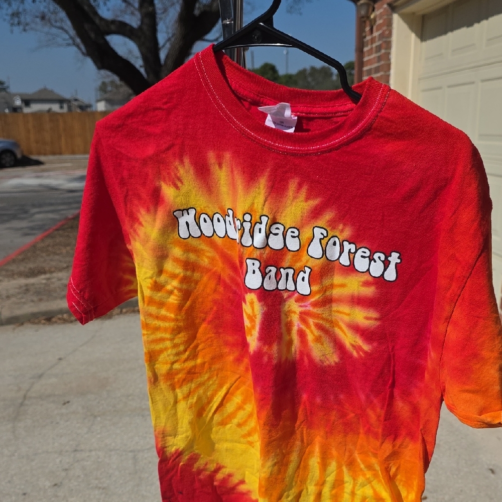 Vibrant Red and Yellow Kids Band Tee